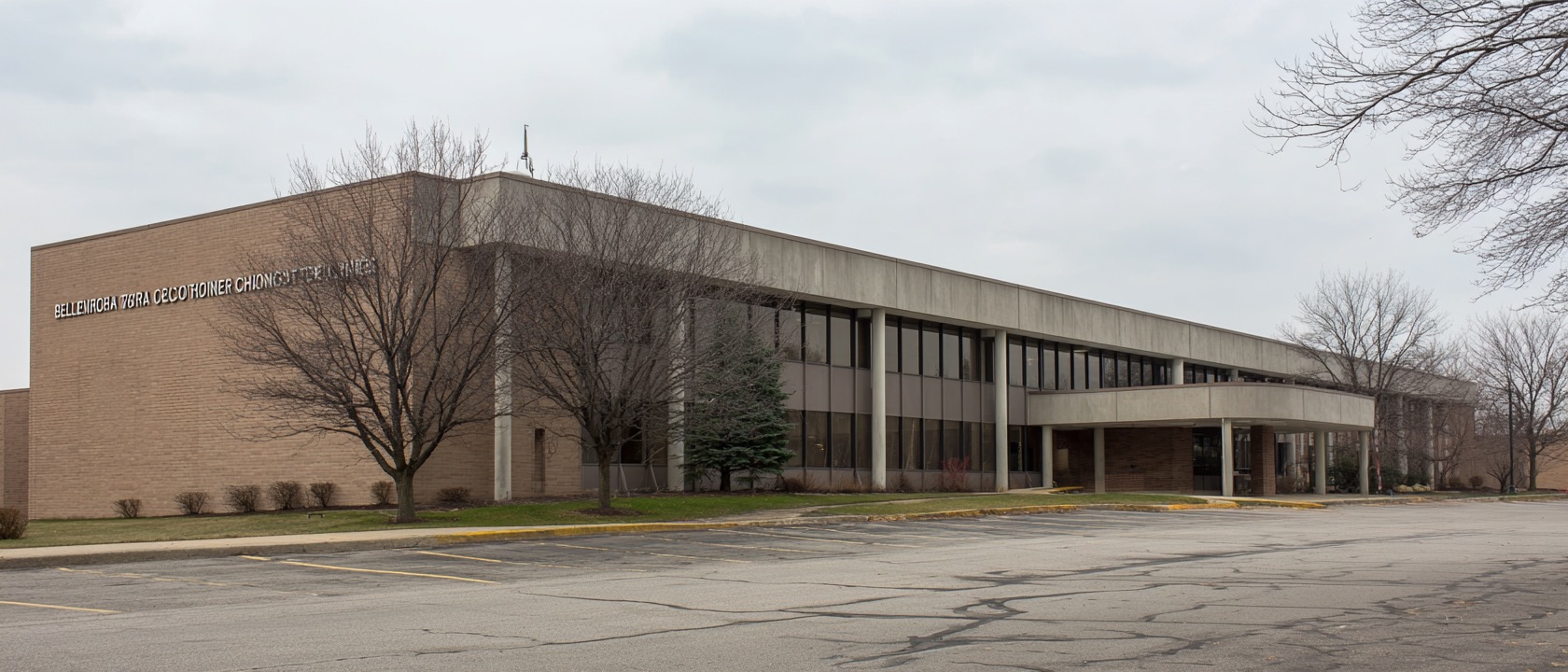 The Corliss Pike frontage of the main campus building